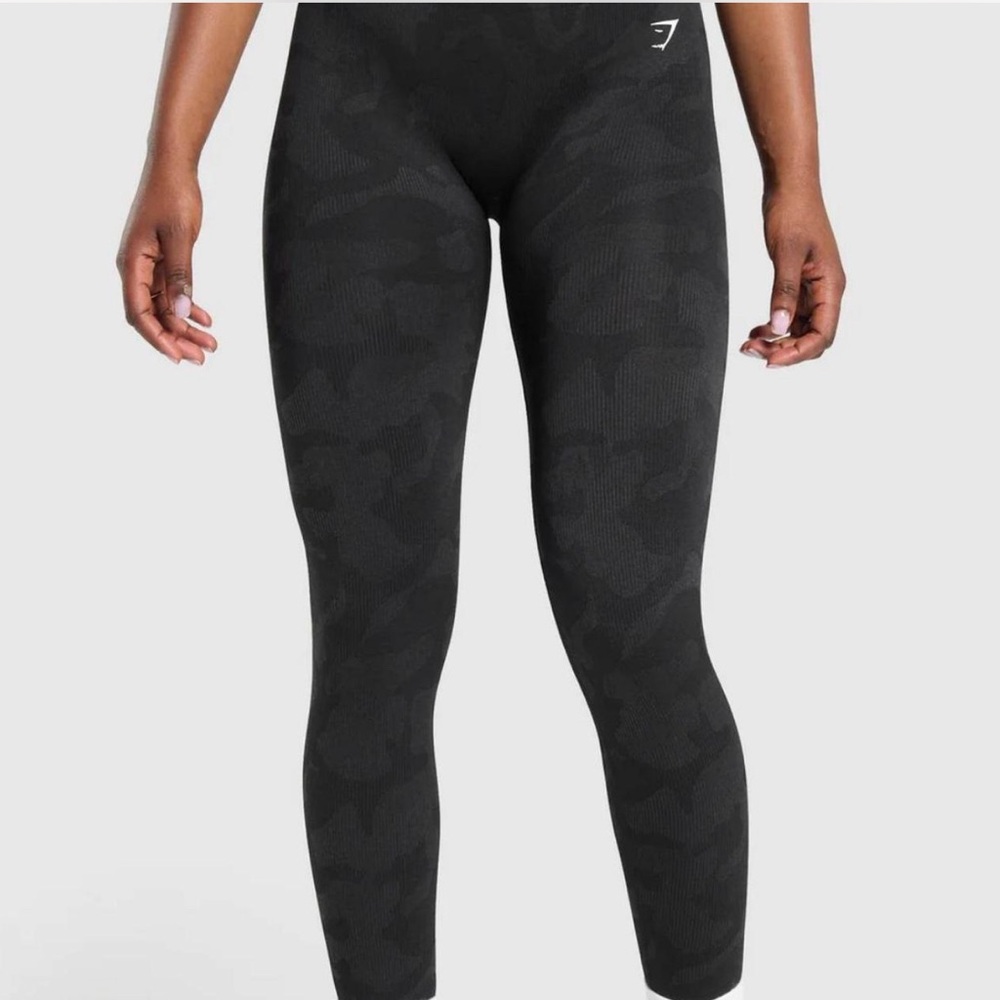 GYMSHARK Black Camouflage Women's Leggings